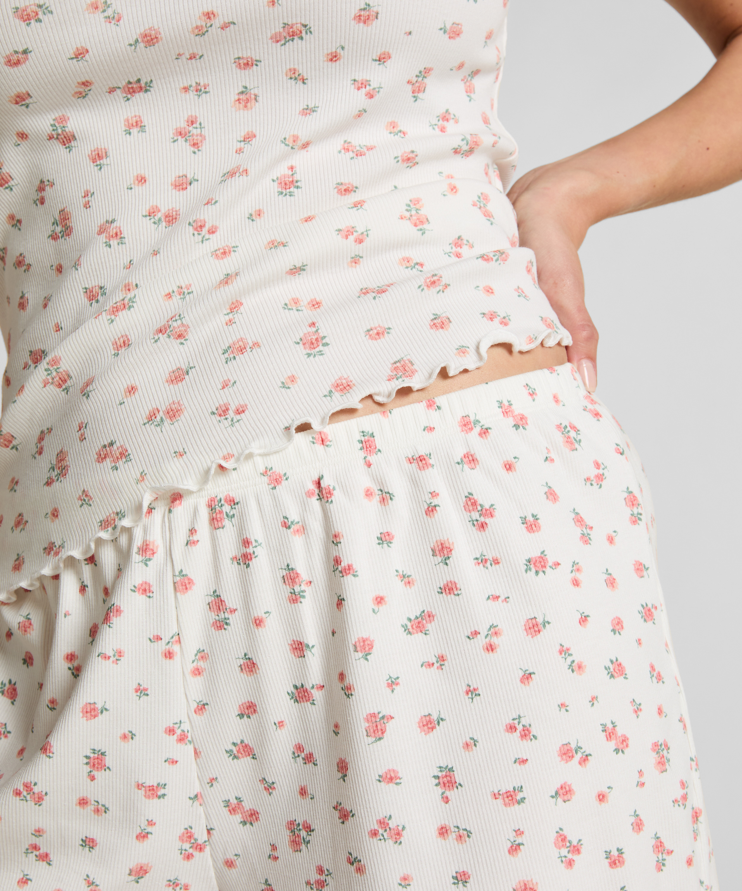 Short de pyjama c&ocirc;tel&eacute;, Blanc, main