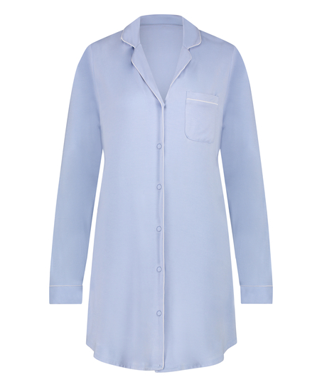 Robe-chemise à manches longues en jersey Essential, Bleu