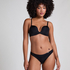 Soutien-gorge à armatures préformé push-up Deep-V, Noir