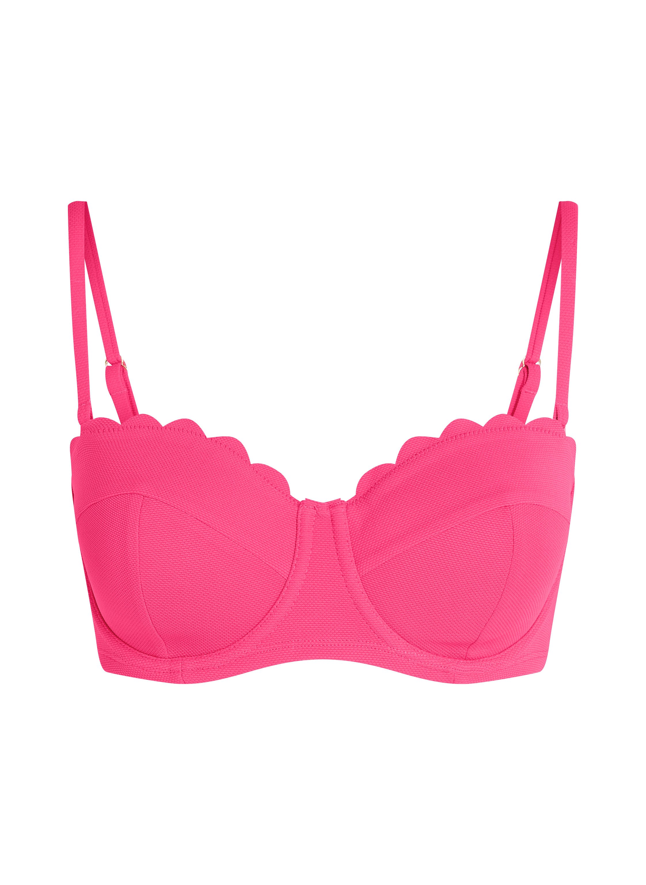 Haut de bikini sans bretelles préformé à armatures Scallop Taille E +, Rose