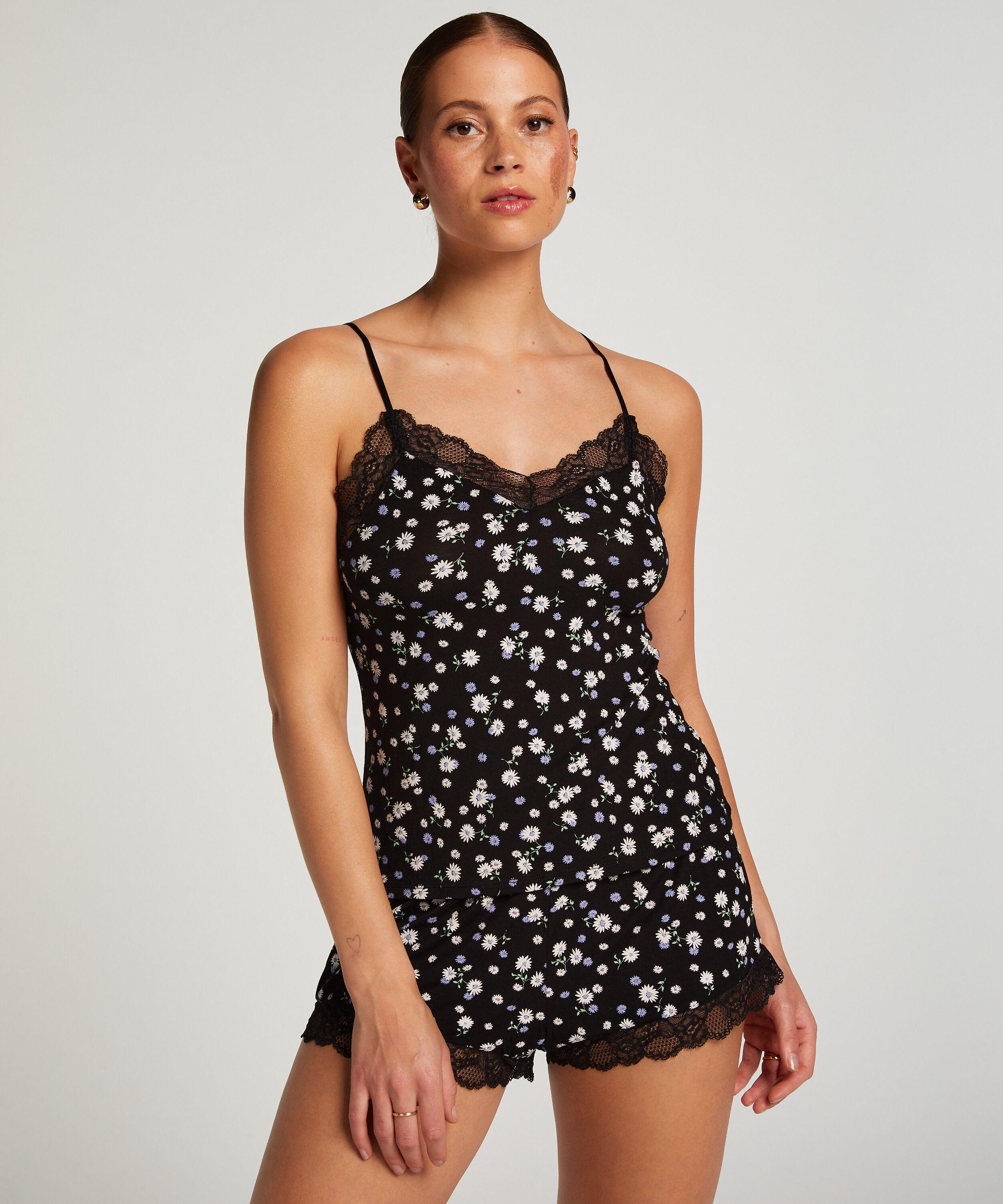 Ensemble de pyjama court Cami, Noir