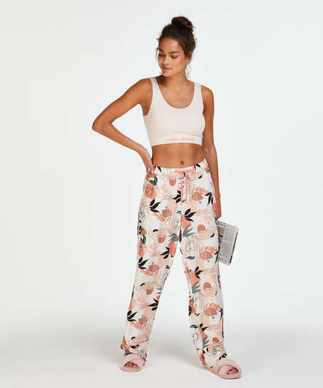 Pantalon de pyjama tiss&eacute;, Rose