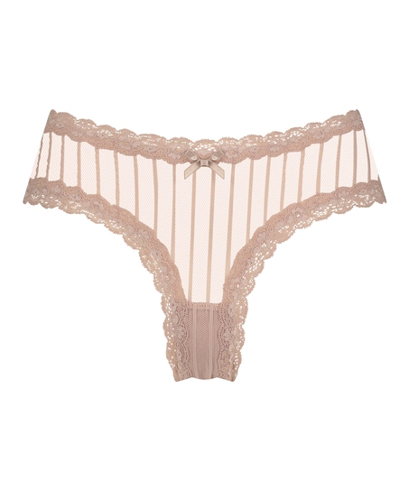 Slip brésilien V-shape mesh, Beige
