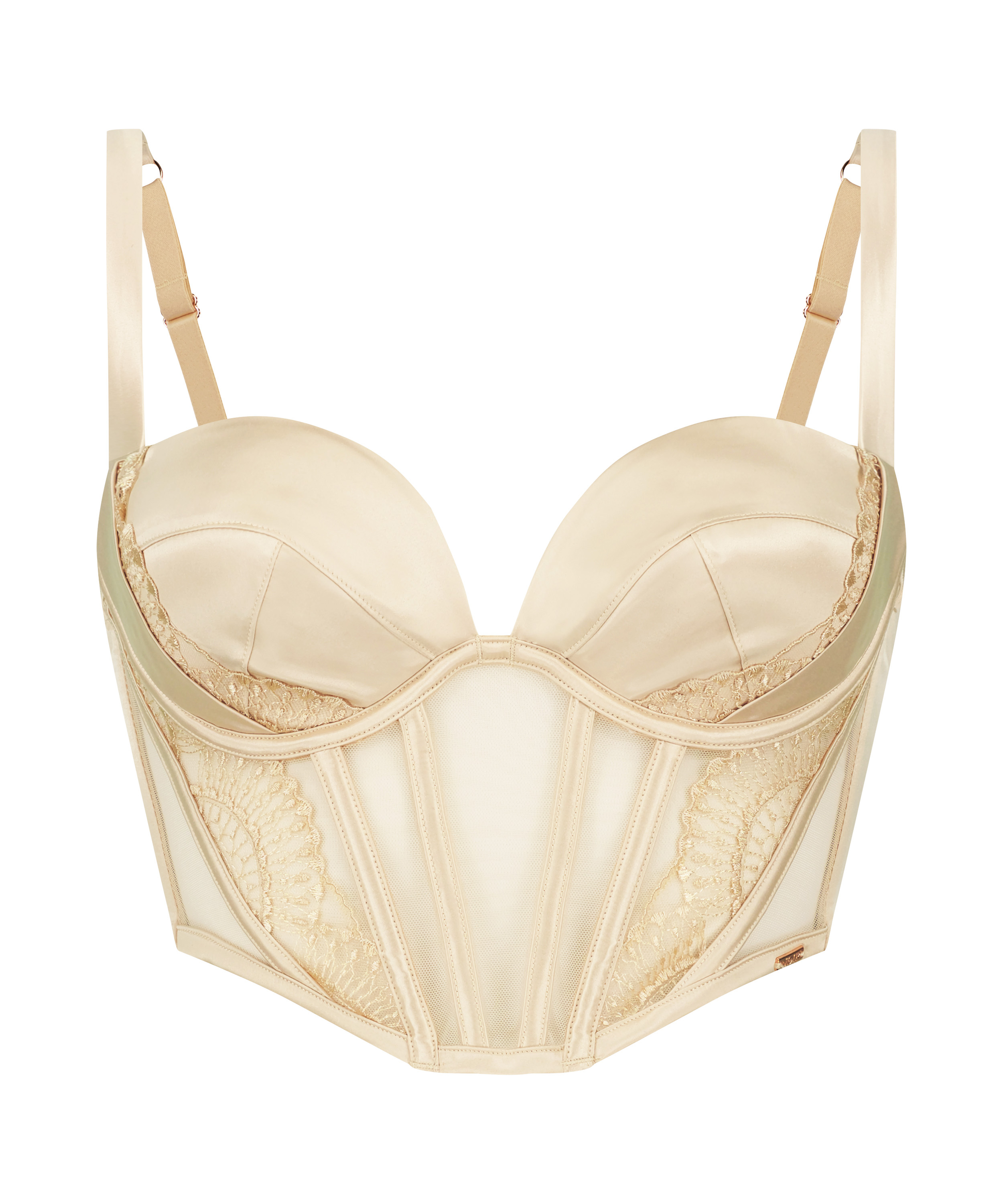 Soutien-gorge &agrave; armatures pr&eacute;form&eacute; longline Stella, Jaune, main