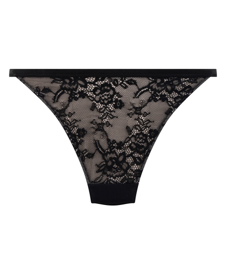 Slip brésilien Lea Lace, Noir