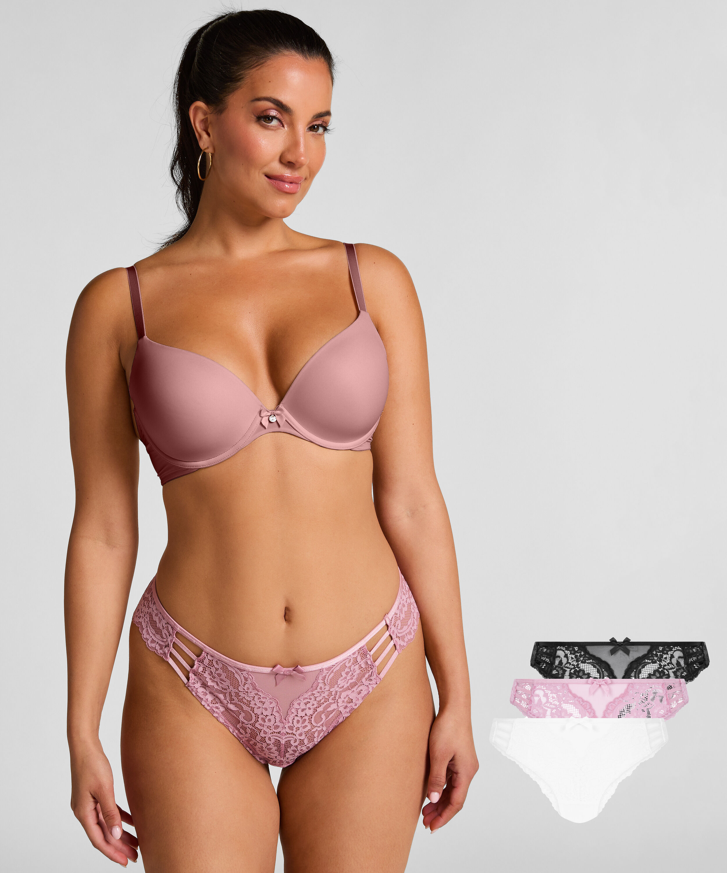 Lot de 3 culottes brésiliennes Belle, Rose Lot de 3 culottes brésiliennes Belle, Rose