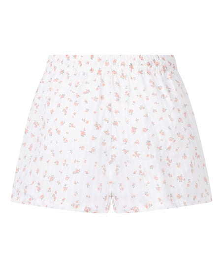 Short de pyjama tissé, Blanc