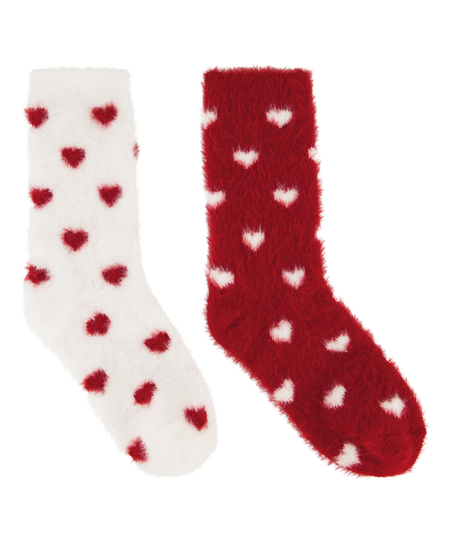 Lot de 2 Paires de Chaussettes Cosy, Blanc