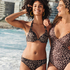 Slip de Bikini Rio Leopard, Beige