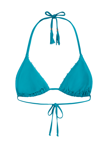 Haut de bikini triangle Aqua, Vert