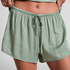 Satin Shorts Ayla, Vert
