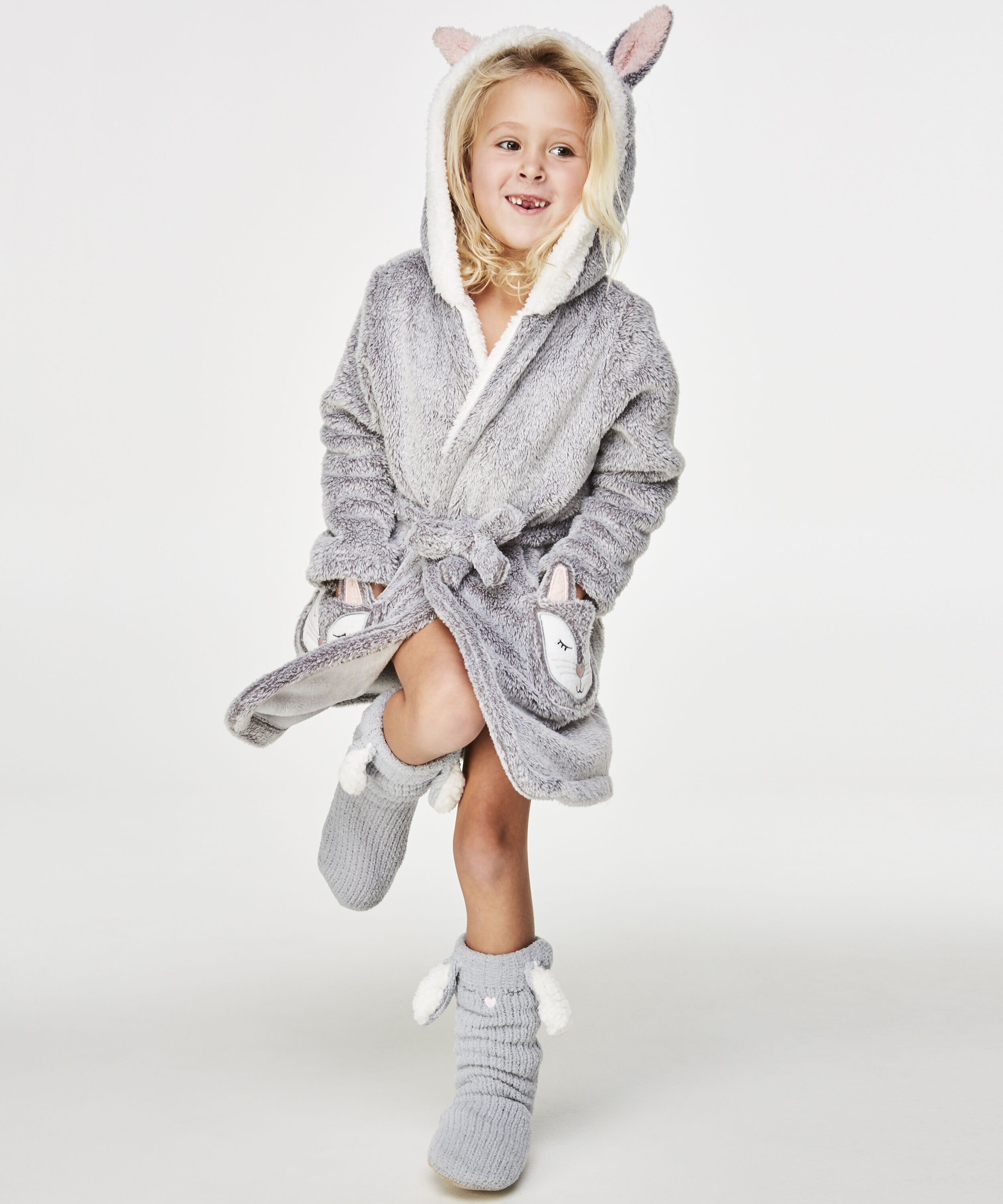 Badjas Fleece Enfant, Gris Badjas Fleece Enfant, Gris