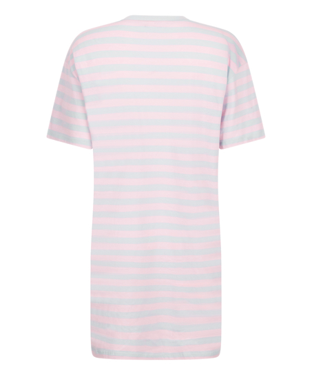 Chemise de nuit à col rond, Bleu