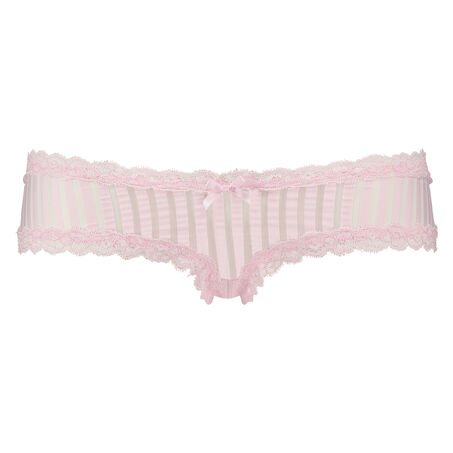 Slip br&eacute;silien V-shape mesh, Rose