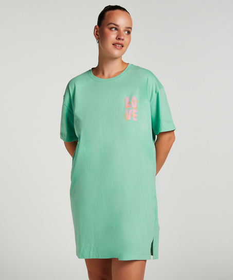 Chemise de nuit col rond, Vert