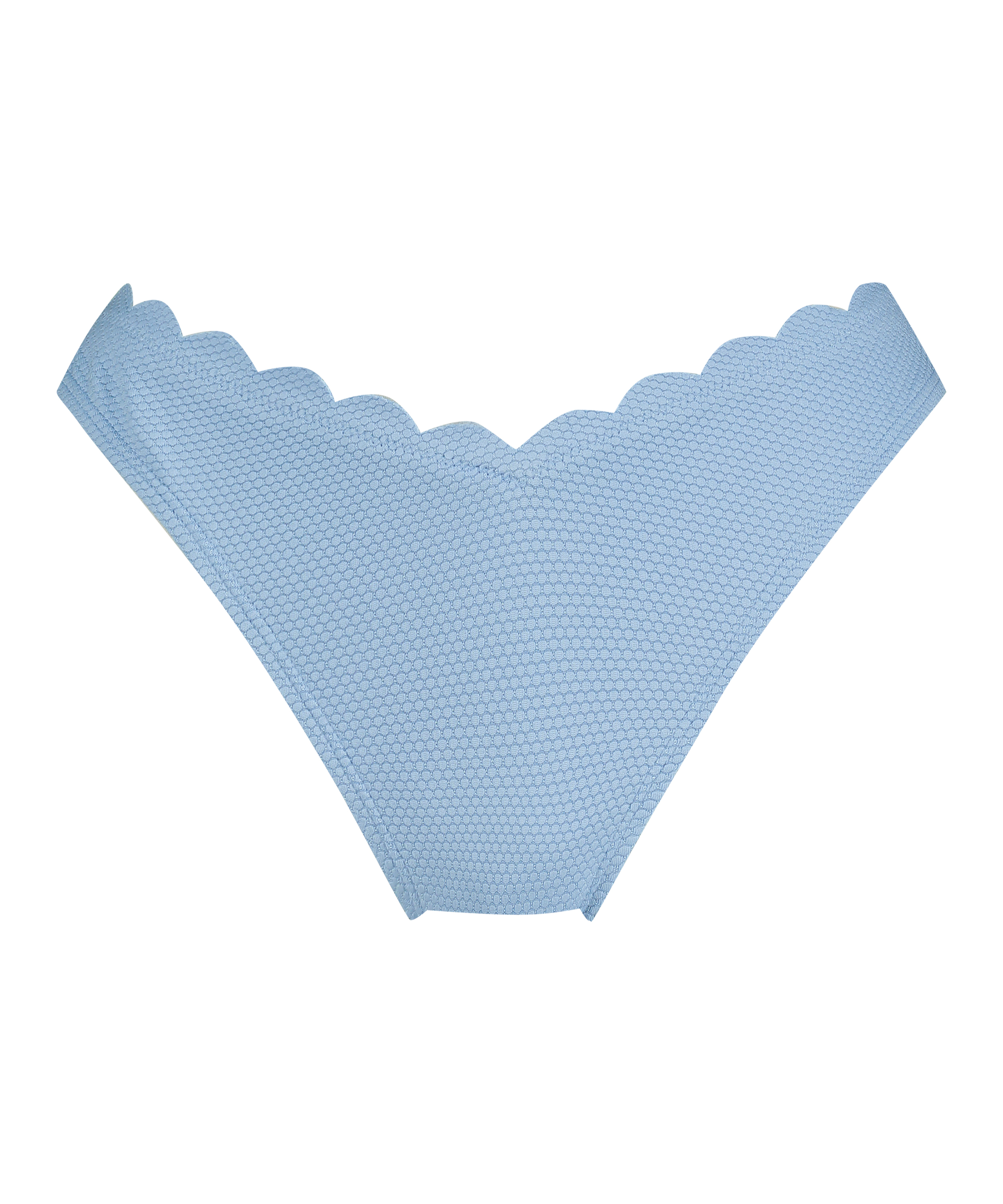 Slip de Bikini Échancrés Scallop, Bleu, main