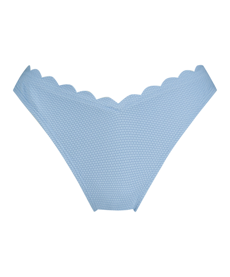 Slip de Bikini Échancrés Scallop, Bleu