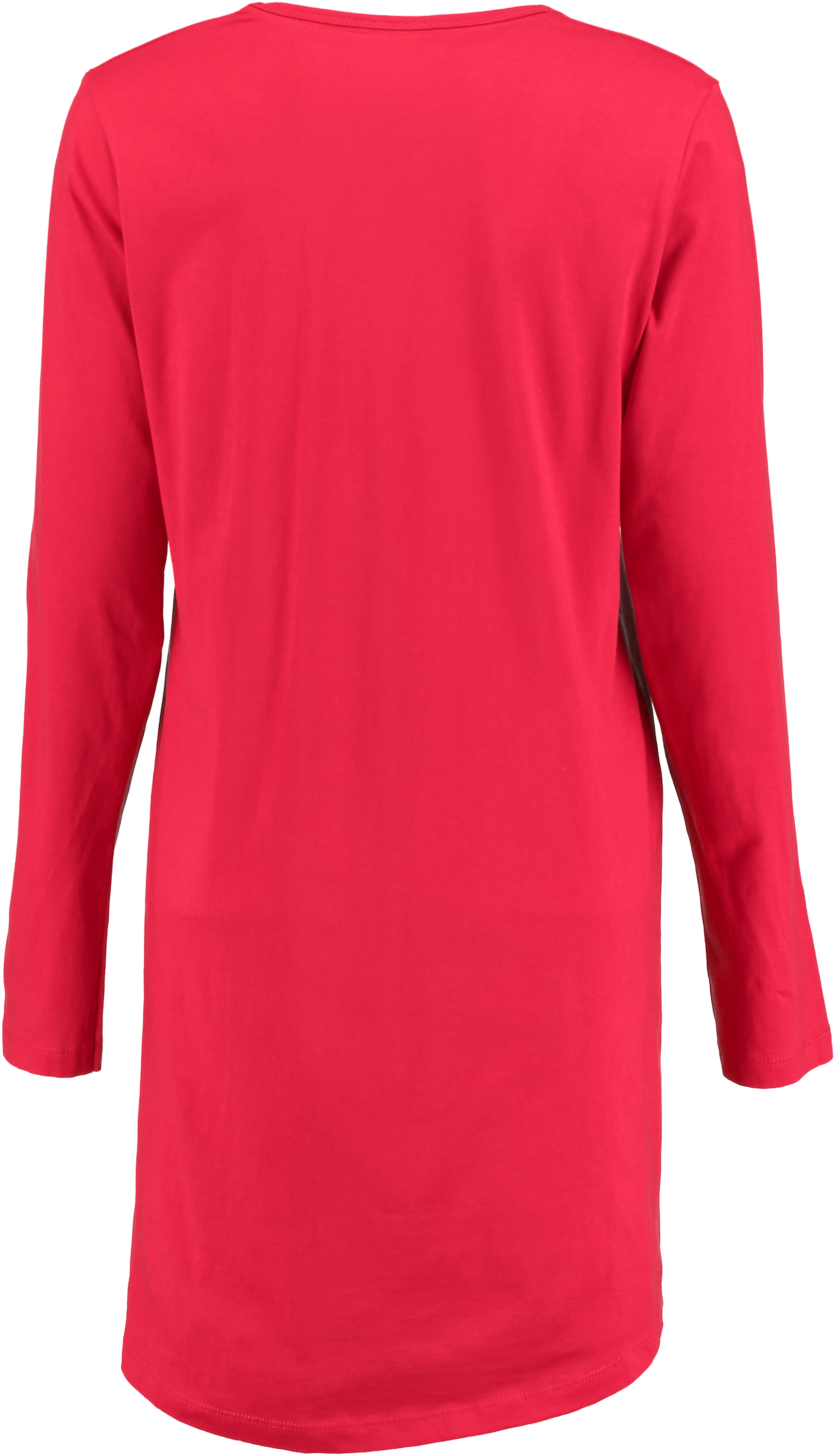 Chemise de nuit à décolleté arrondi et manches longues, Rouge, main