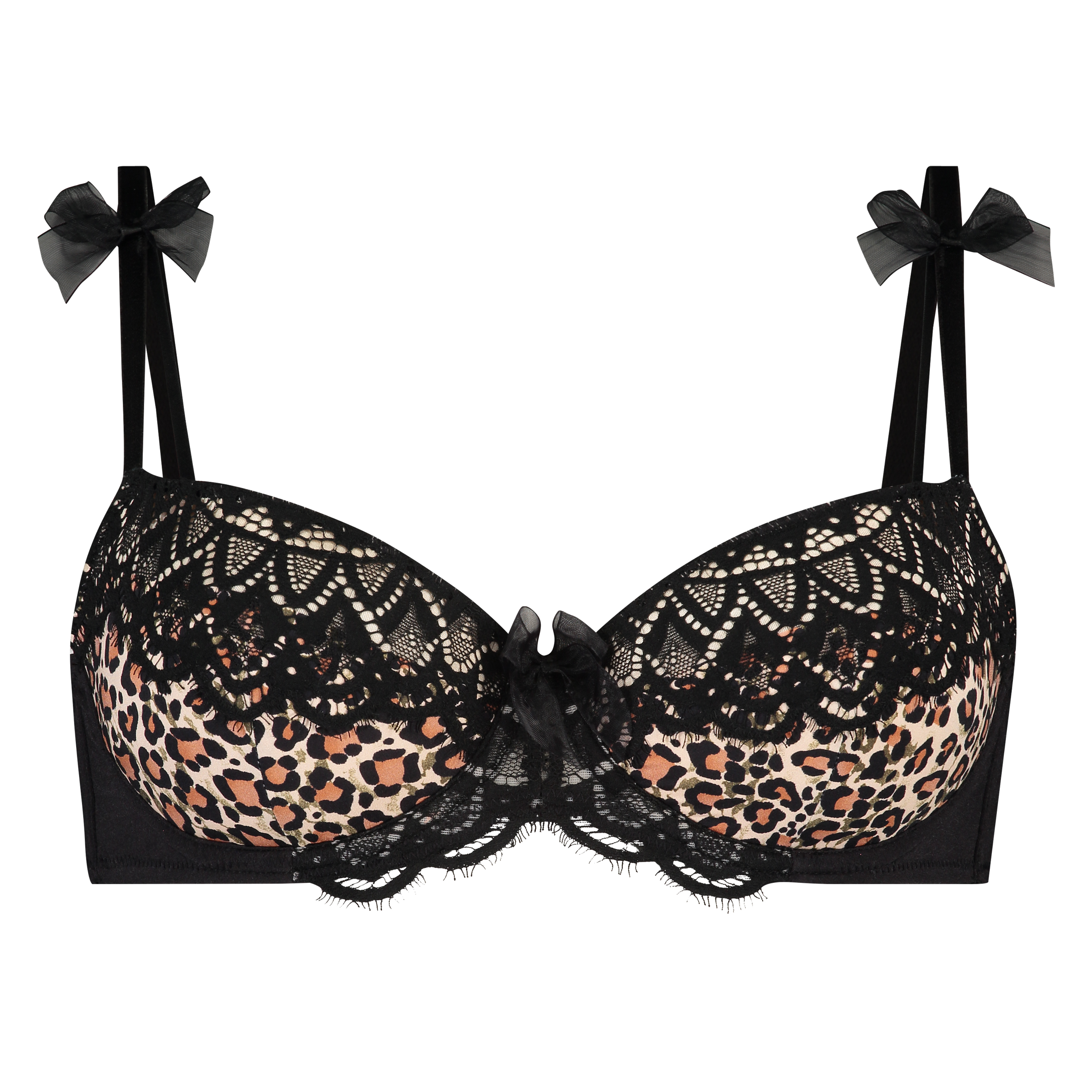 Soutien-gorge à armatures rembourré Gigi Empreinte d’animal, Noir, main