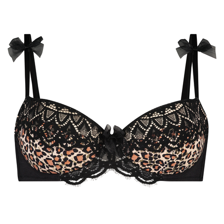 Soutien-gorge à armatures rembourré Gigi Empreinte d’animal, Noir