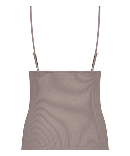 Top sans manches Rib, Marron