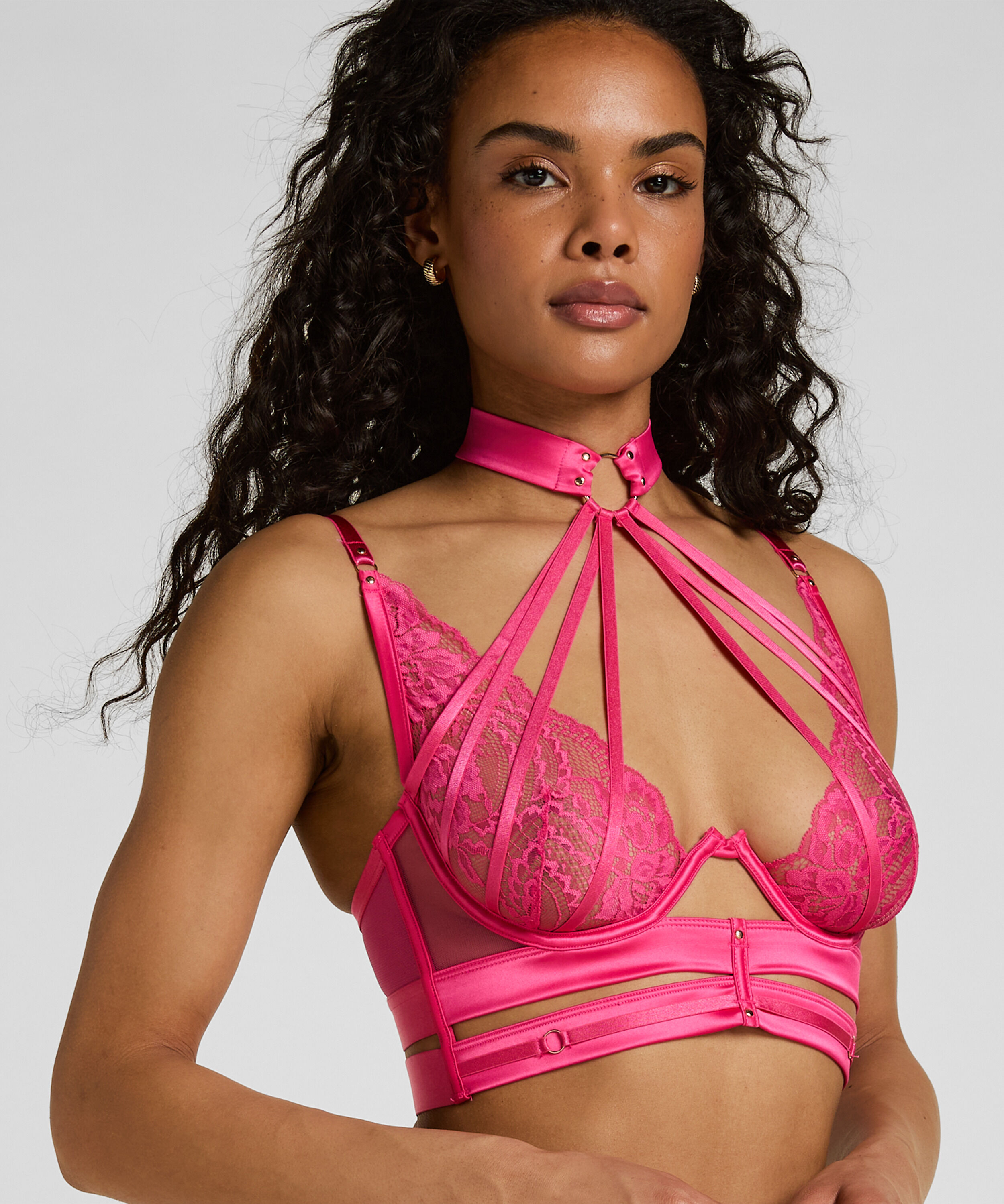 Soutien-gorge à armatures non rembourré longline Amelie, Rose