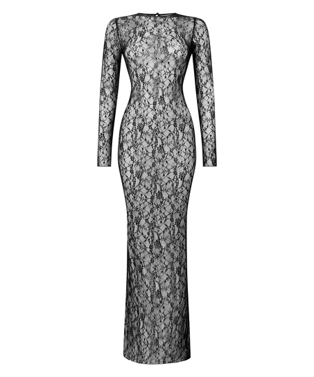 Robe Slip Lace, Noir