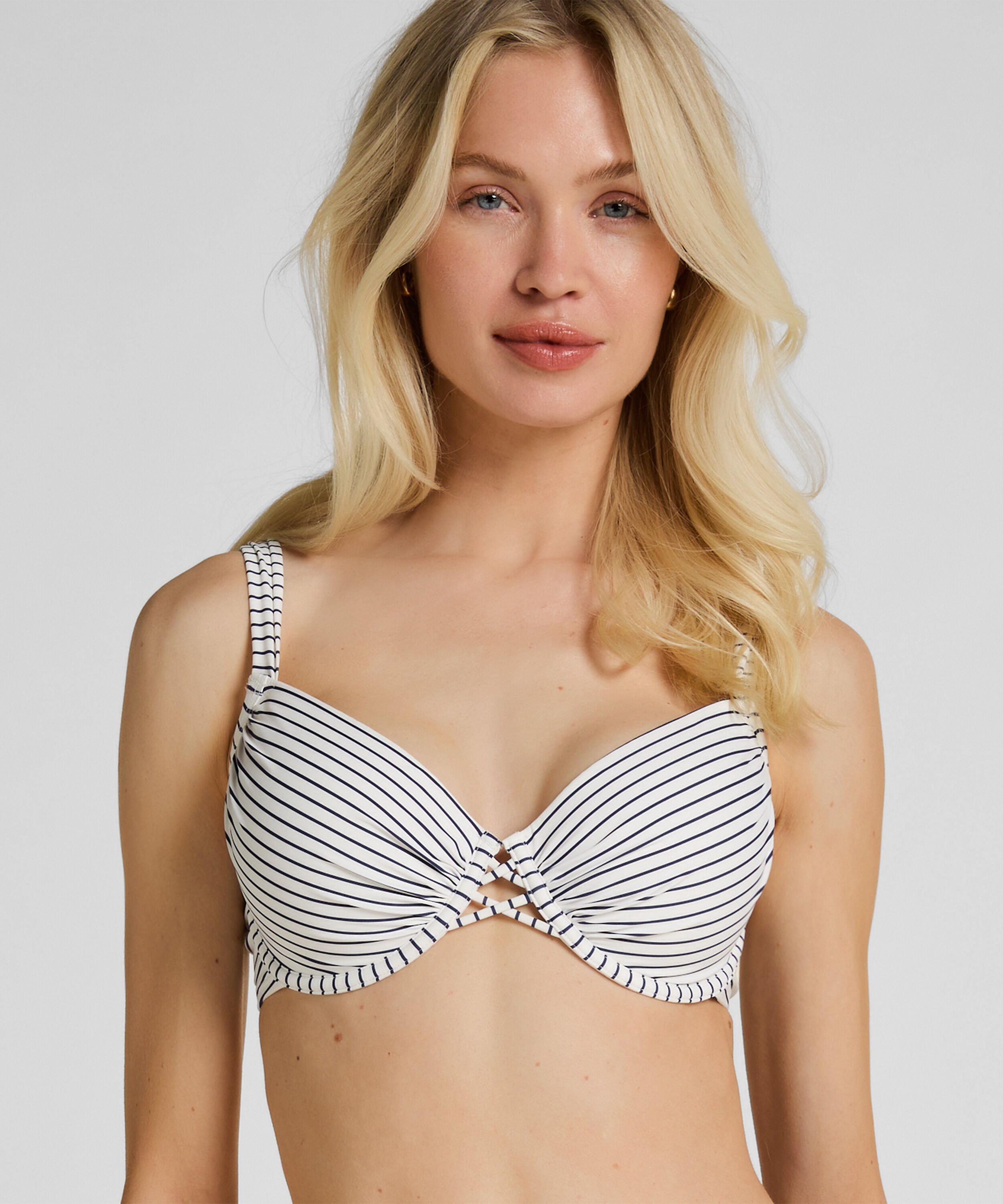 Bas de Bikini Highleg Stripes, Blanc Bas de Bikini Highleg Stripes, Blanc