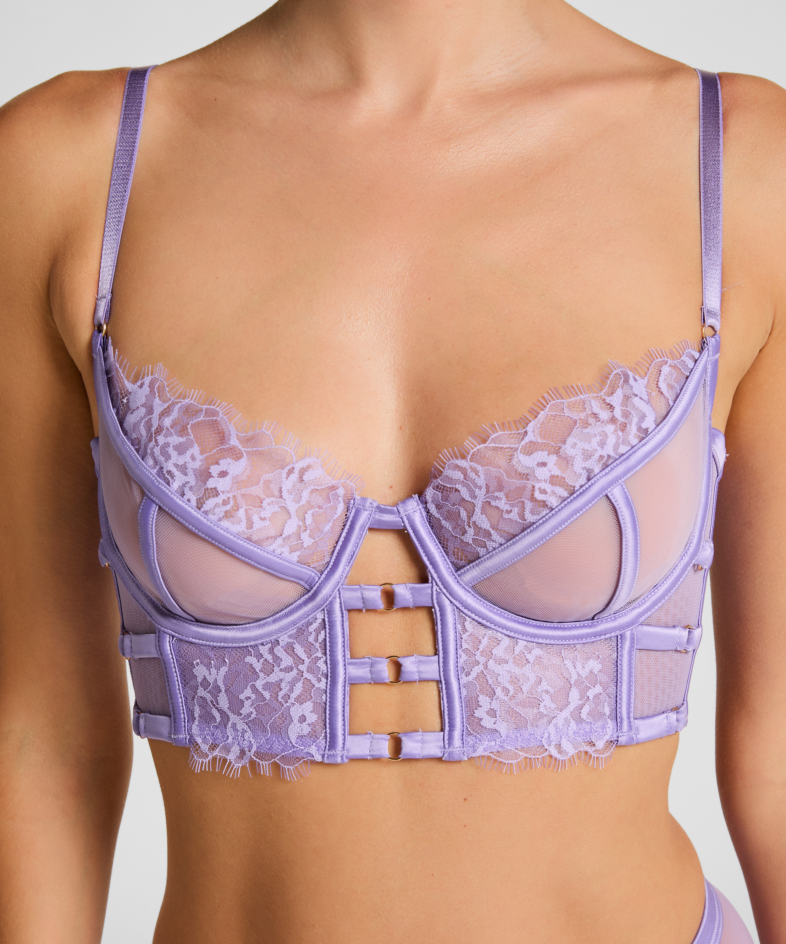 Soutien-gorge à armatures non-rembourré longline Nienke, Violet, main