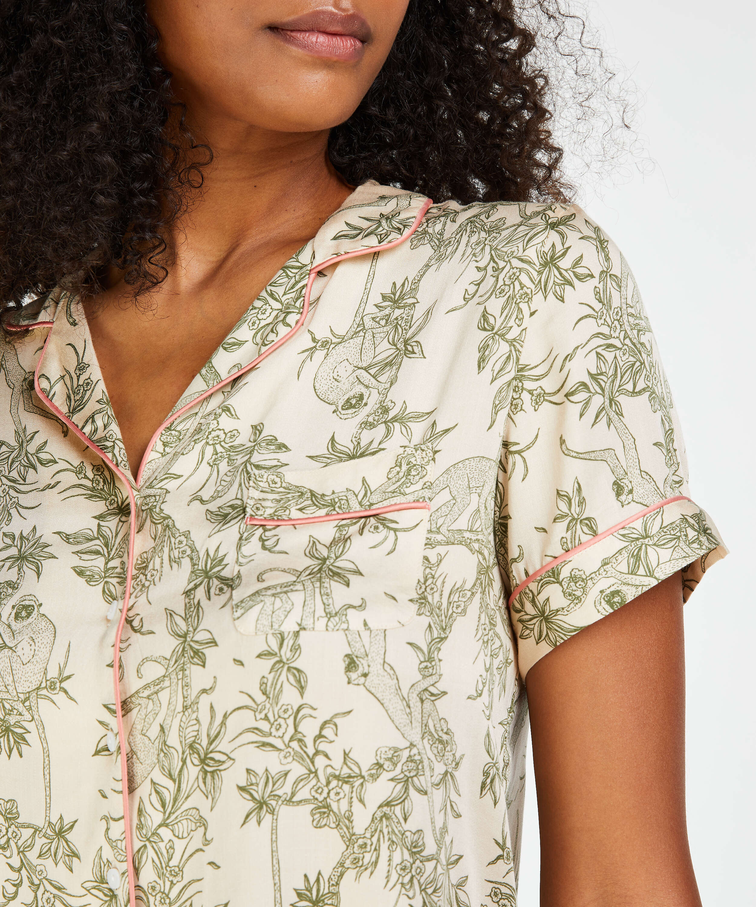 Pyjamas tiss&eacute;s, Beige, main