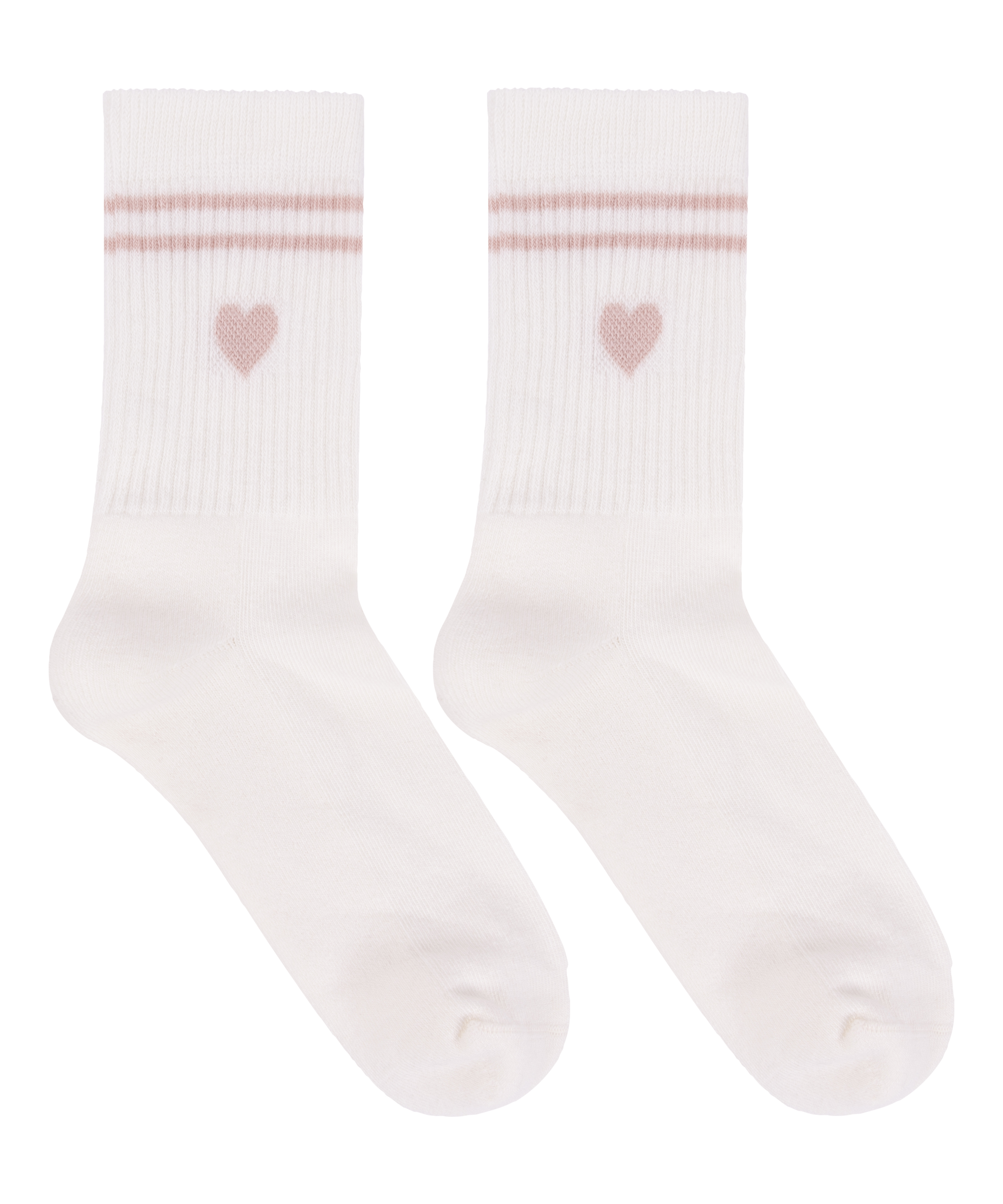 Chaussettes courtes en coton, Blanc, main
