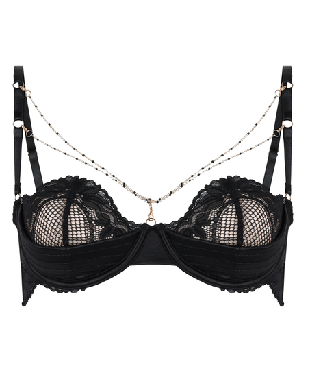 Soutien-gorge rembourré demi-bonnet à armatures préformé Belladonna, Noir