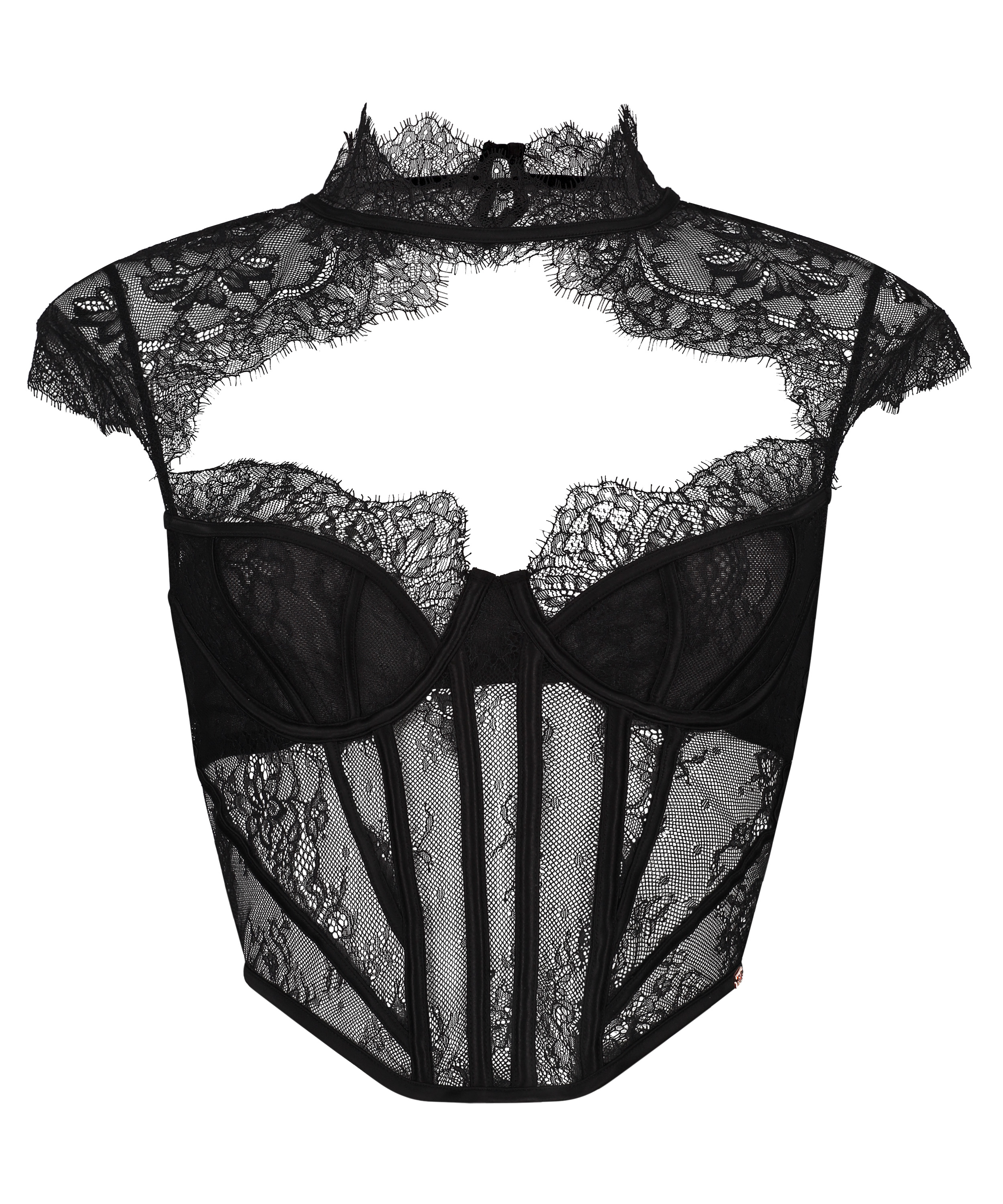 Haut tissé Lace Camille, Noir, main