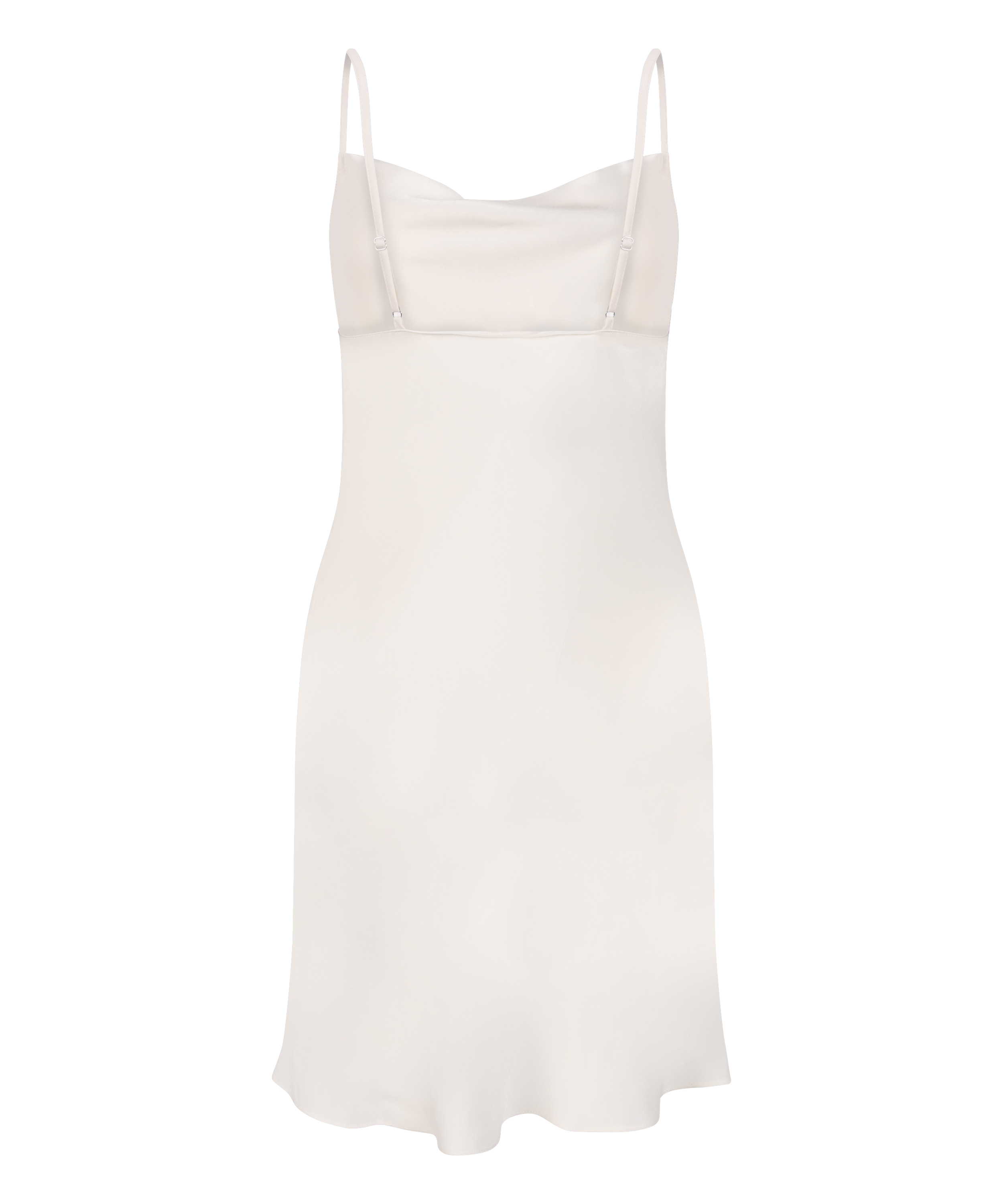 Robe nuisette en satin Minimal, Blanc, main