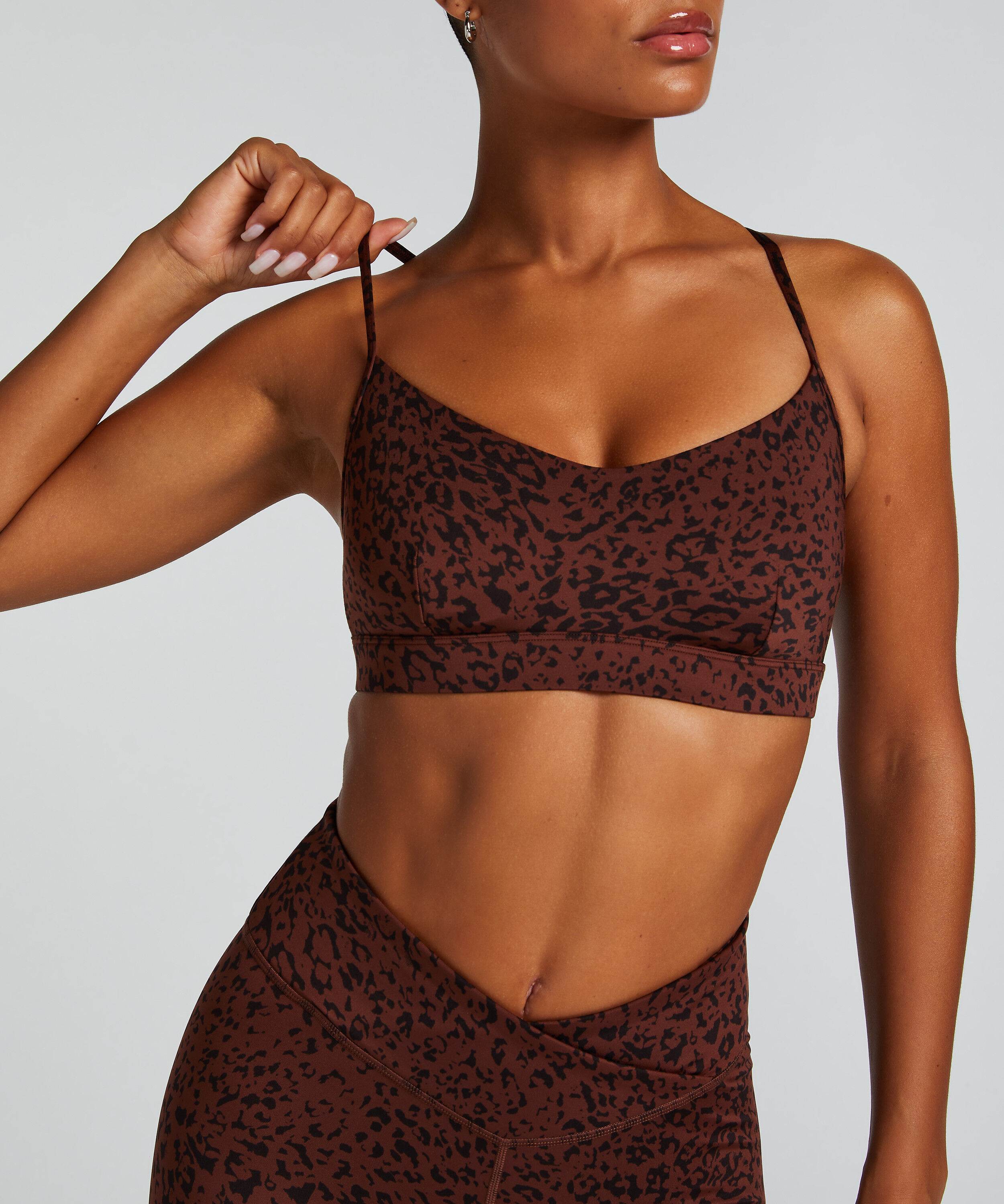 HKMX Brassière de sport de niveau 1, Marron