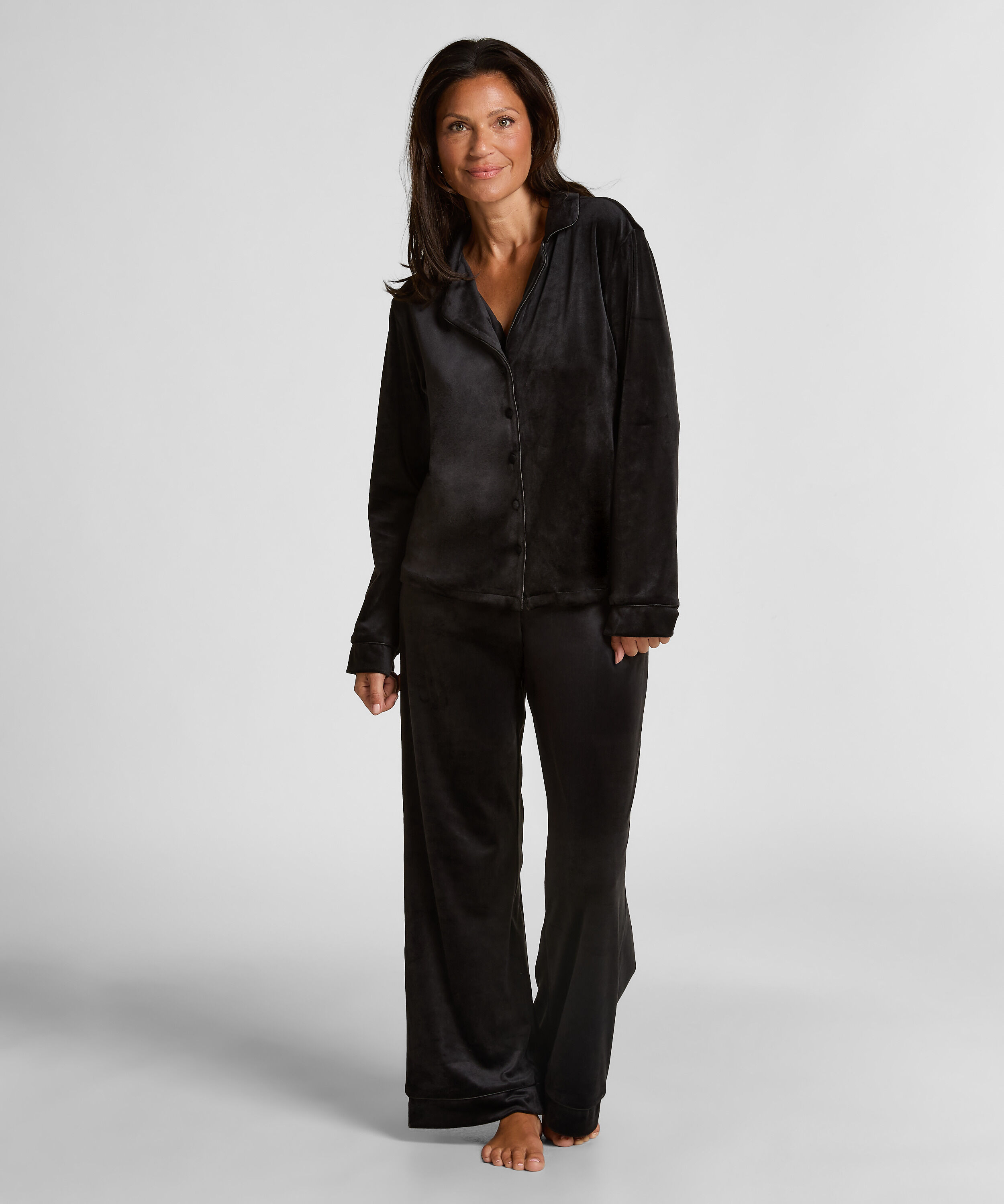 Pantalon de pyjama Velours, Noir