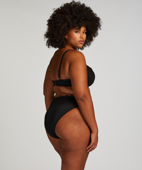 Slip de Bikini Rio Scallop, Noir