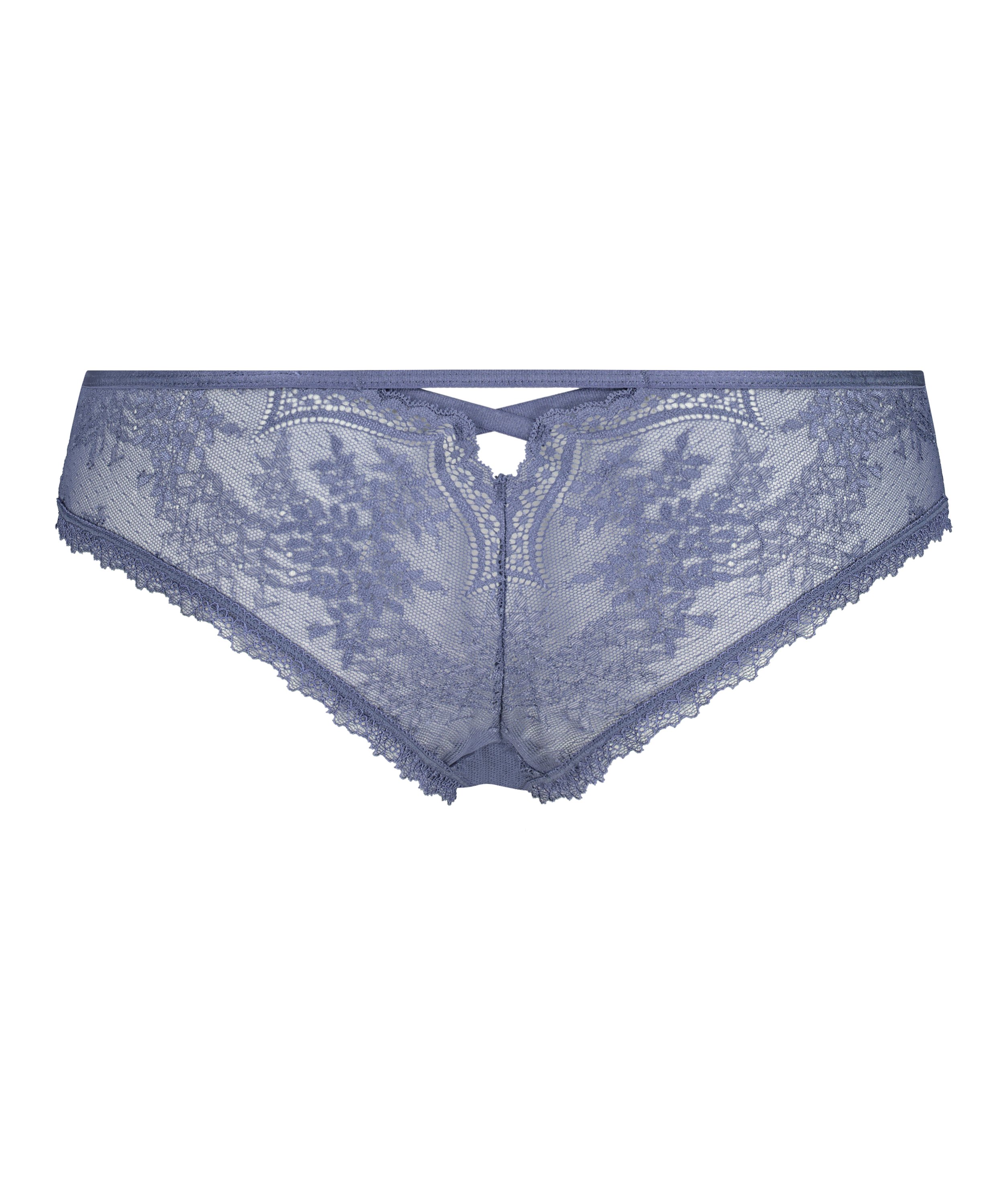 Slip brésilien Lacey, Bleu, main