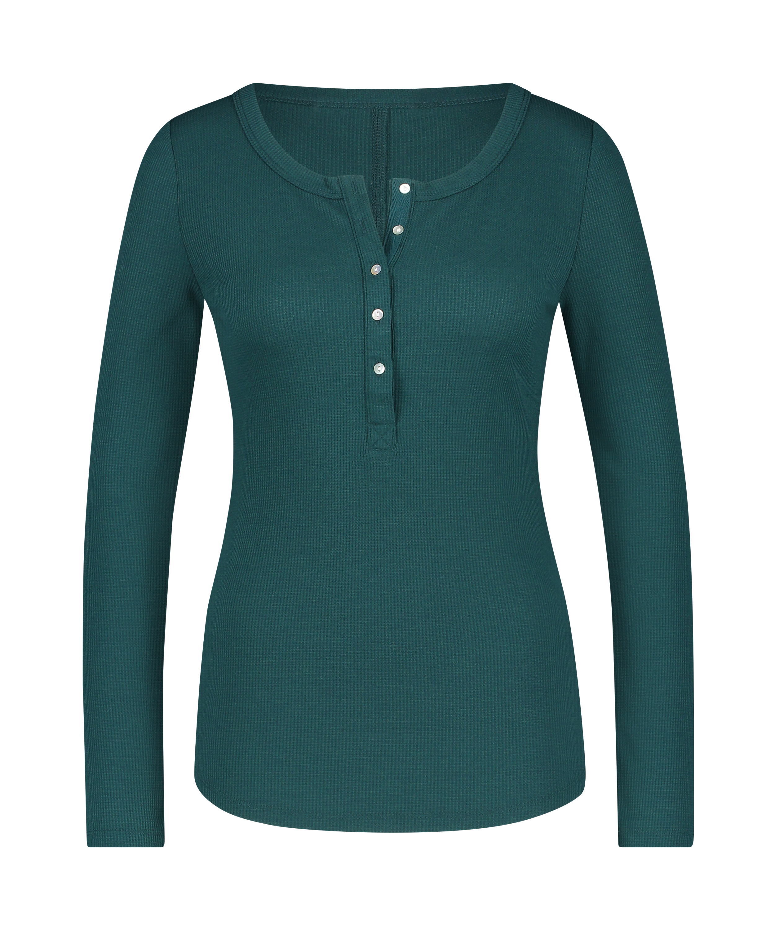 Haut de pyjama à manches longues, Bleu, main