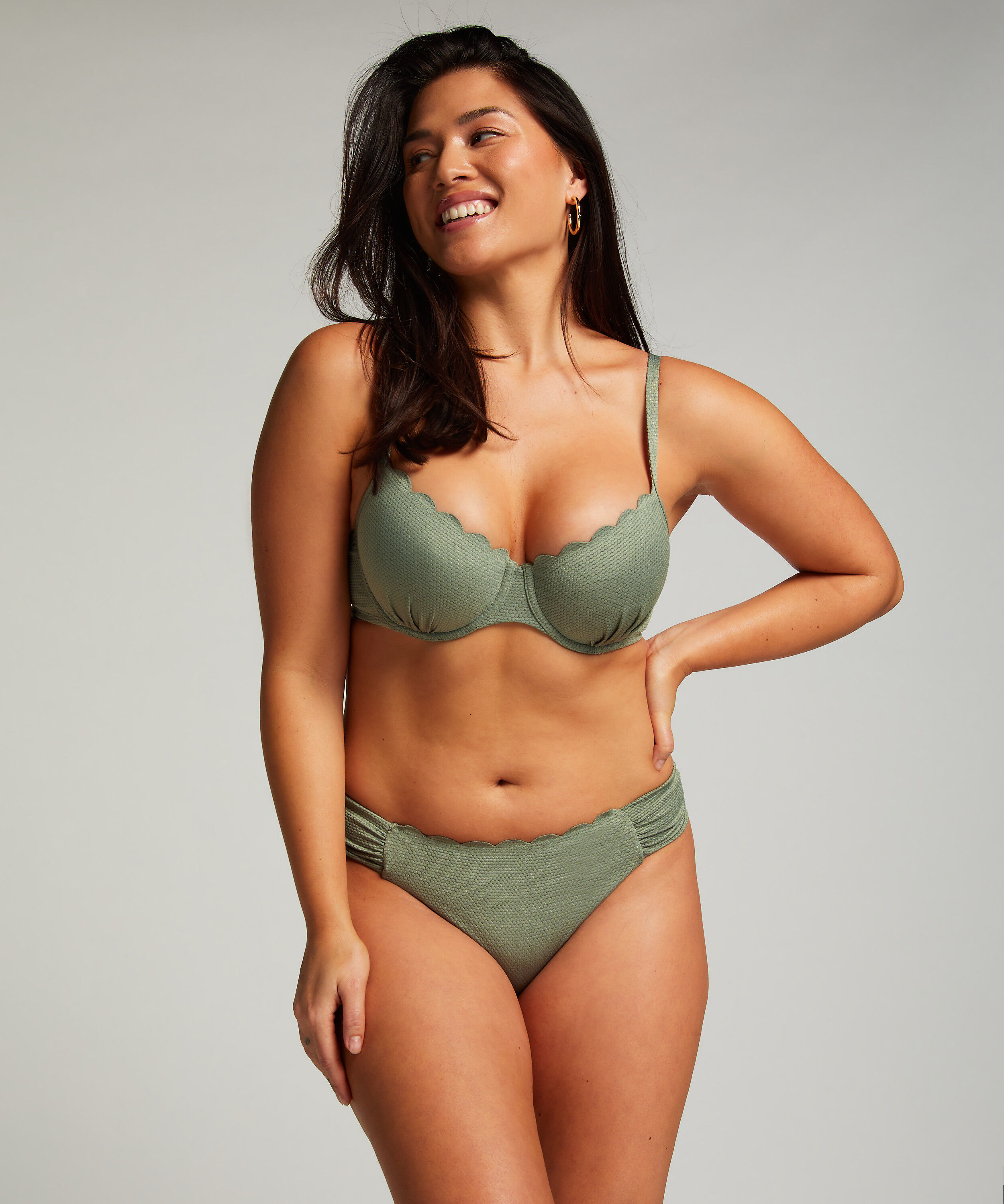 Slip de Bikini Rio Scallop, Vert Slip de Bikini Rio Scallop, Vert
