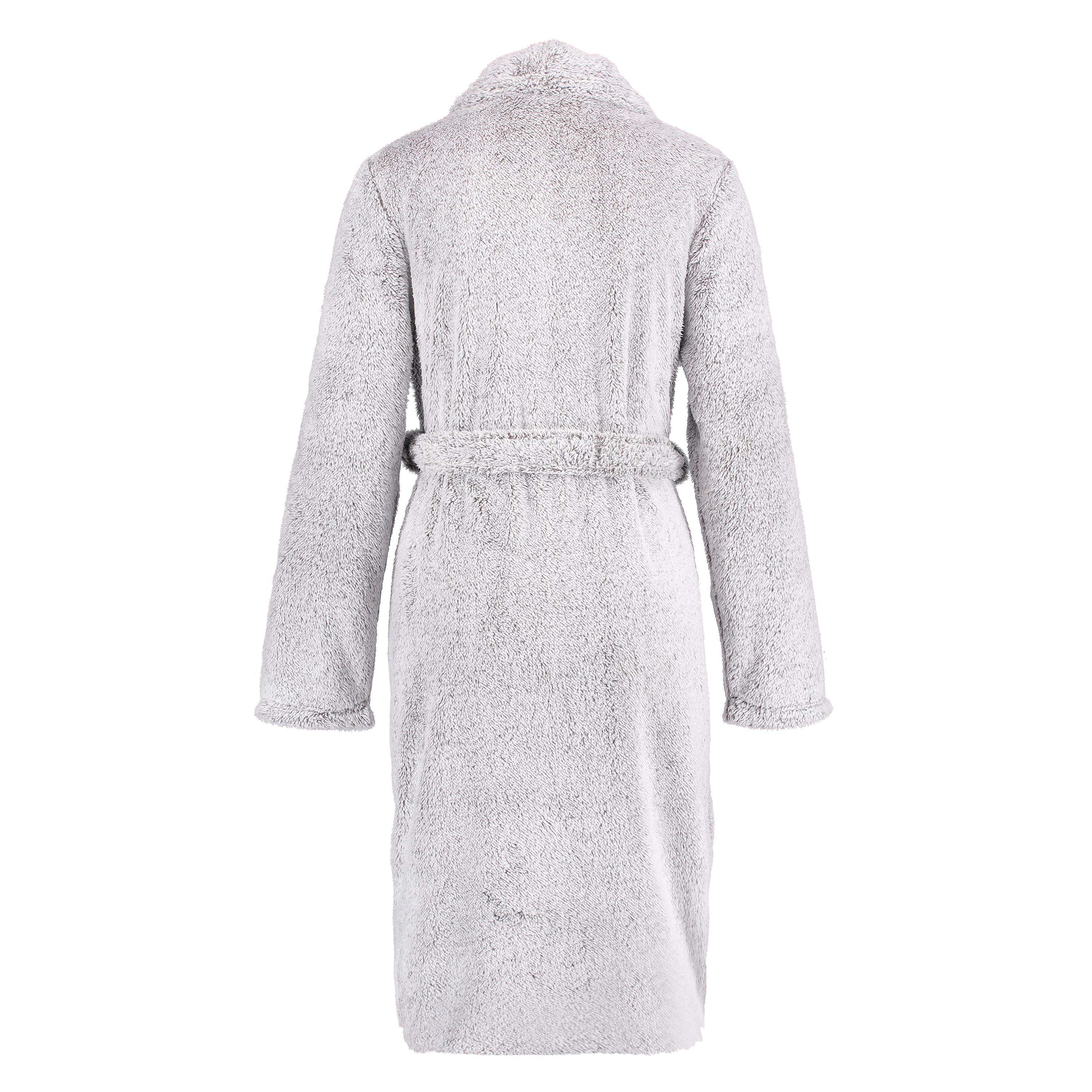 Long peignoir Fleece Glazed, Gris, main