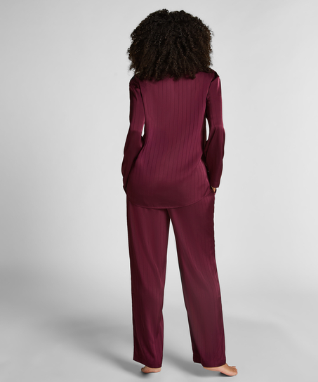 Pantalon à rayures en satin, Violet