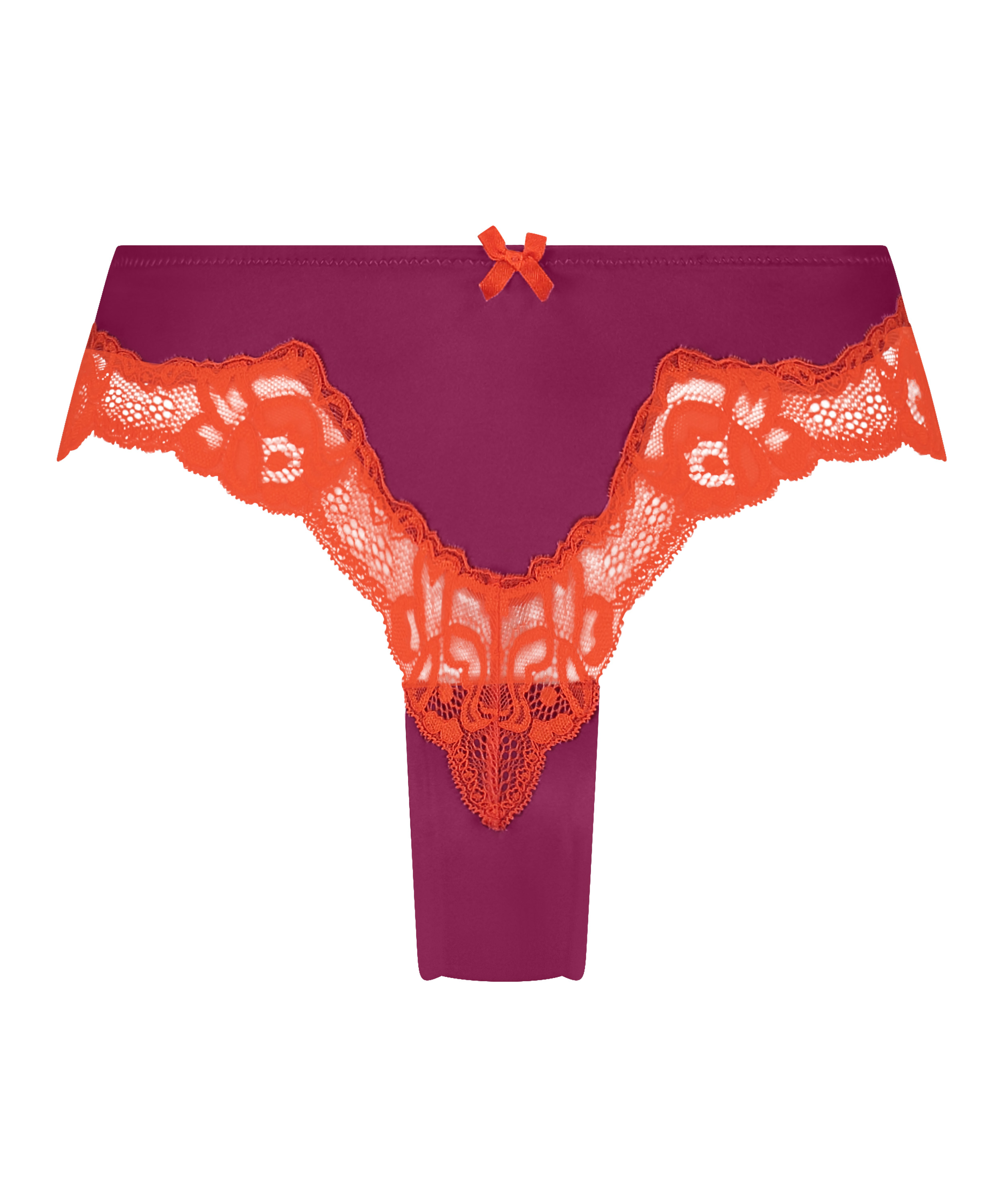 Slip brésilien Lace & Shine, Rose, main