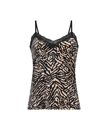 Haut Cami Velours Zebra, Noir