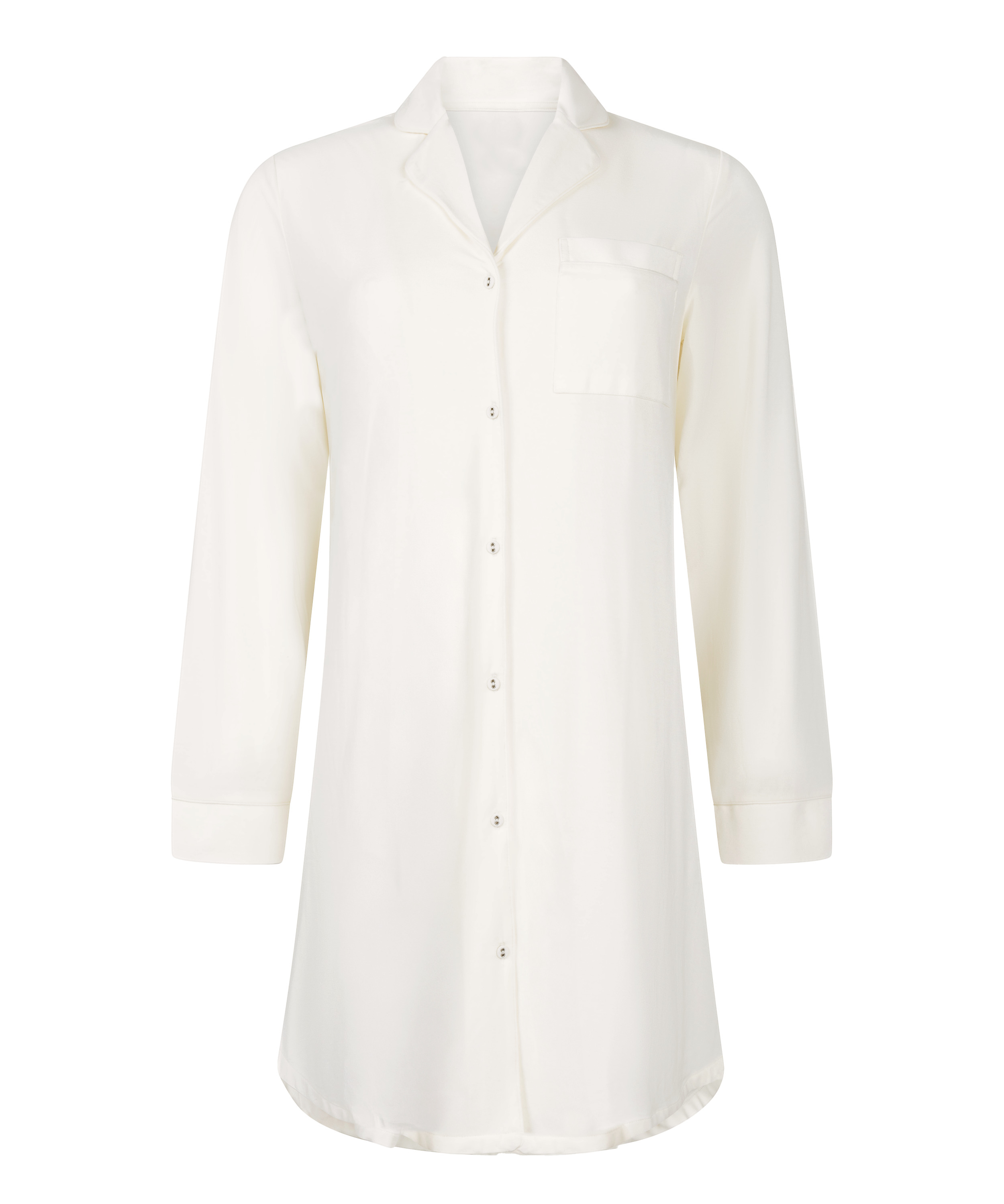Robe-chemise à manches longues en jersey Essential, Blanc, main