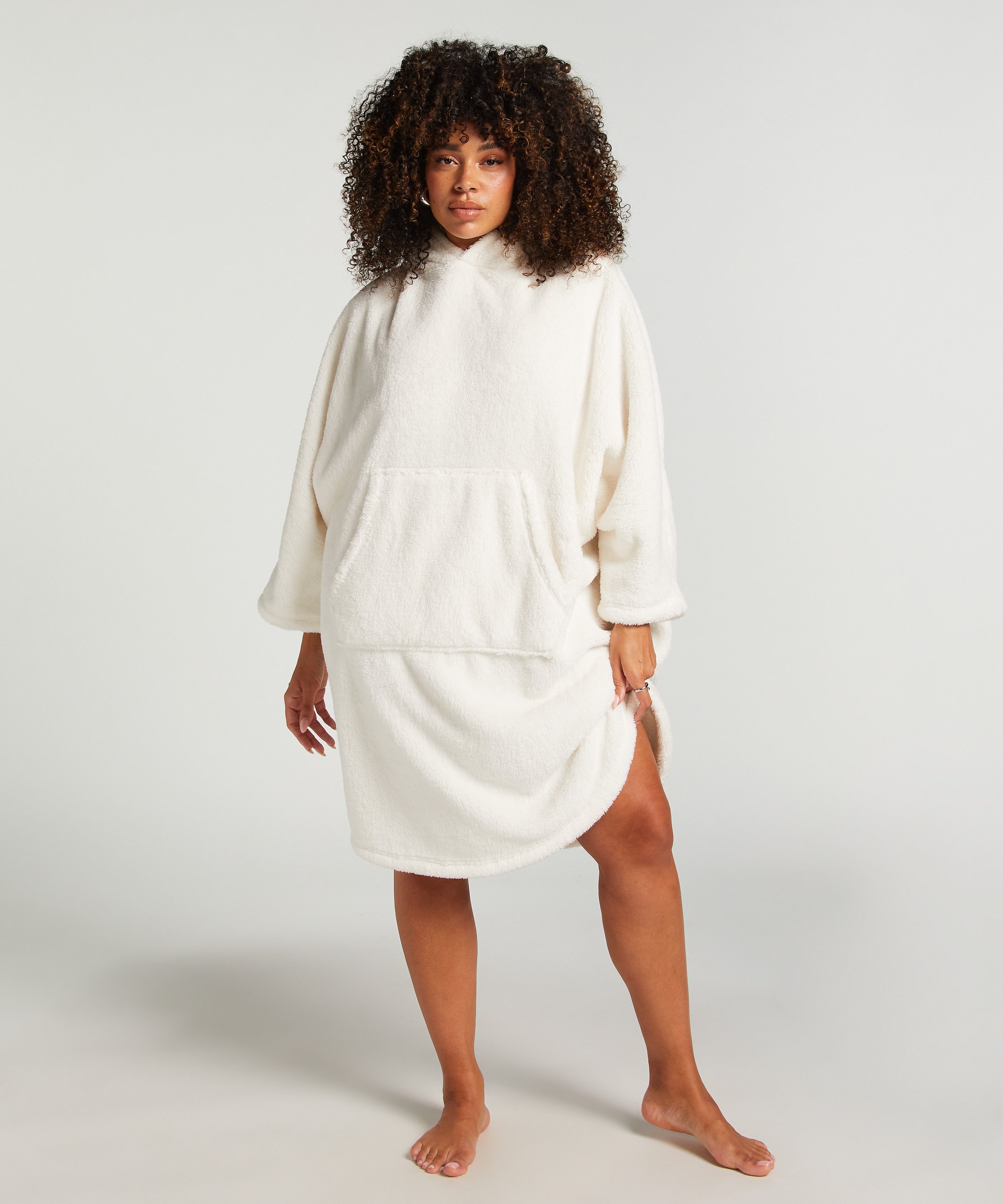 Robe polaire Snuggle Lounge, Blanc, main