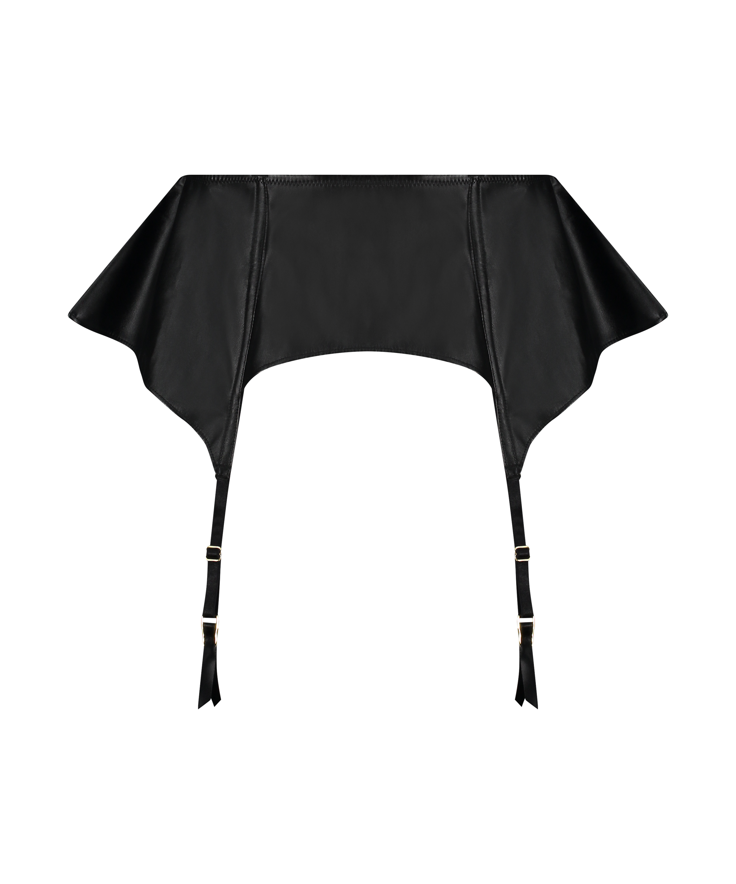 Porte-jarretelles Private aspect cuir, Noir, main