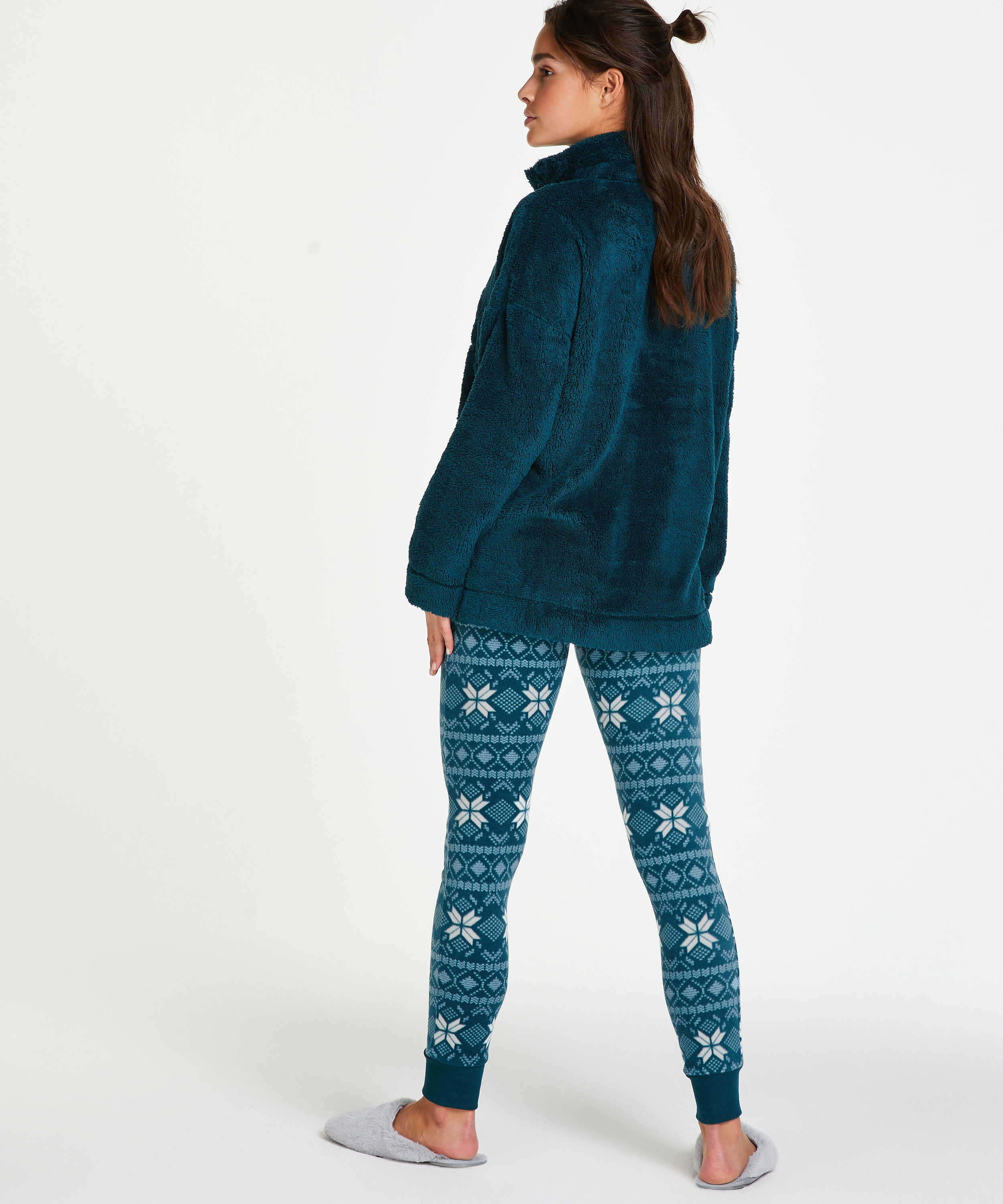 leggings en micro-polaire, Bleu, main