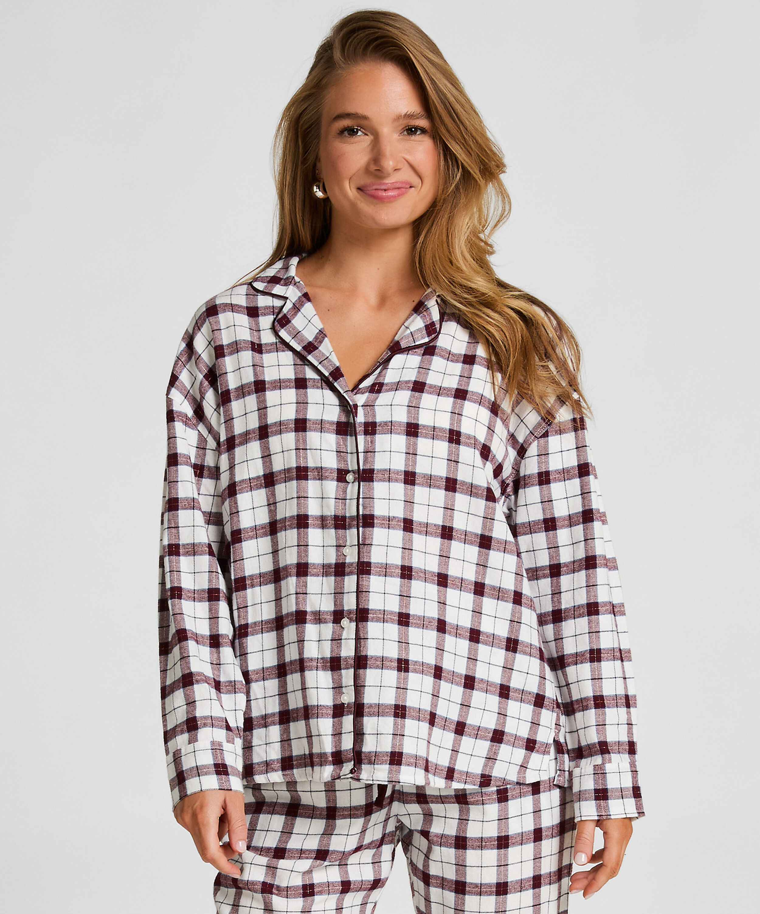 Haut de Pyjama Flanel, Blanc