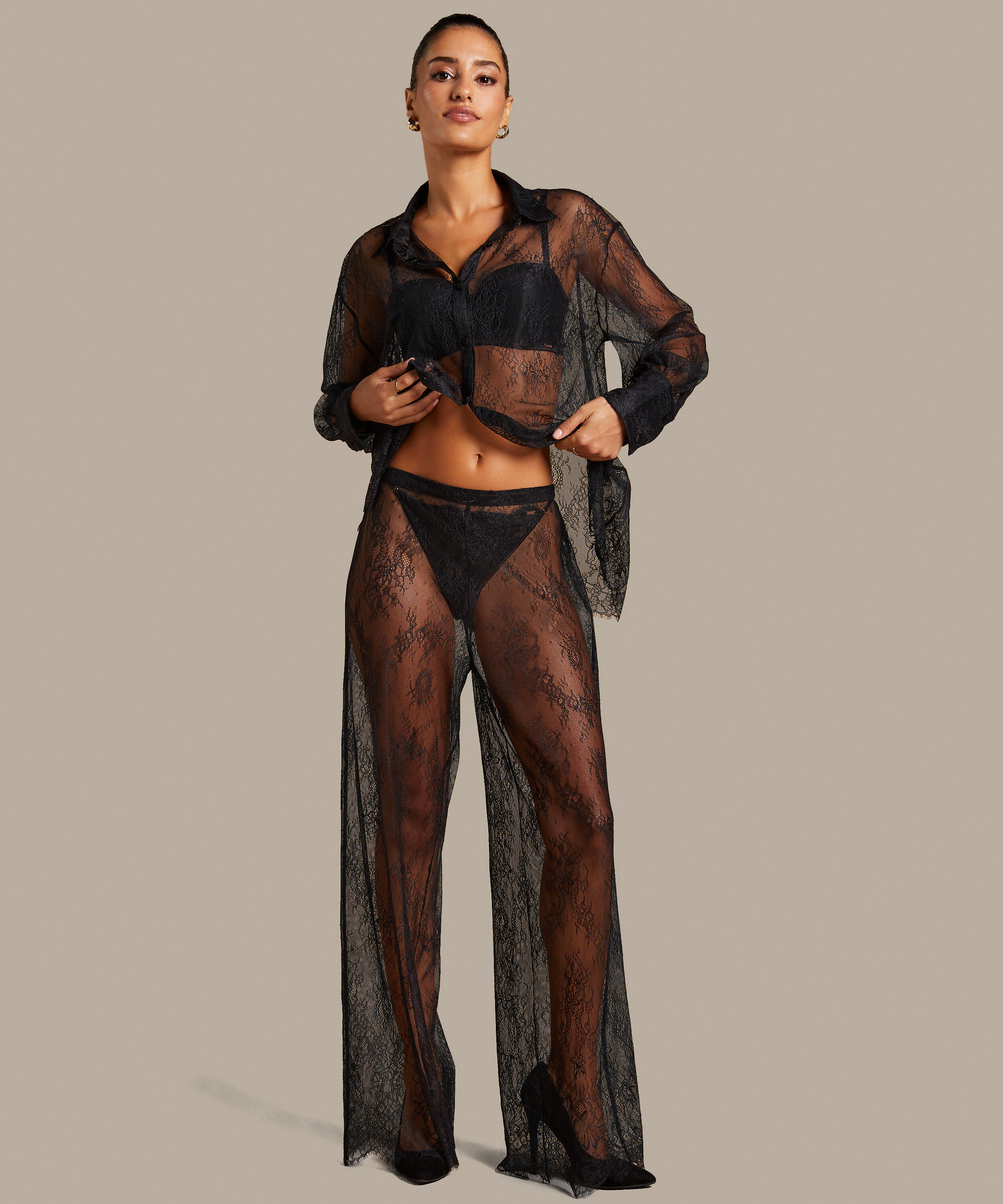 Pantalon Lace Camille, Noir